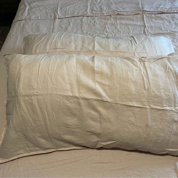 IKEA DYTÅG King Size Light Pink Linen Duvet Cover and 2 Pillowcases - Picture 7 of 12